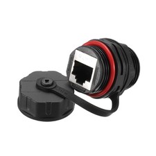 RJ45 Panel Mount Coupler, Bulkhead Ethernet Connector Red,Pack of 1