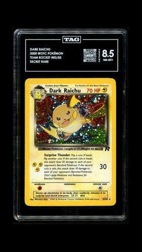 Dark Raichu (Unlimited) graded TAG 8.5 for sale on eBay