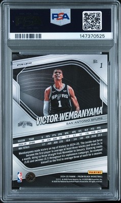 PSA 10 2024-25 Panini Prizm Black #1 Victor Wembanyama Silver Holo