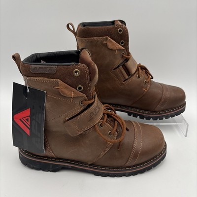 Apex Duro Mens Size 8 Motorcycle Boots Light Brown Patron Leather Biker 4045 NEW