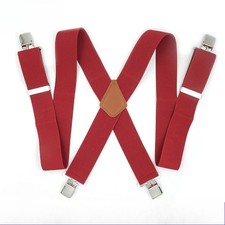 Men's Widened 5CM Elastic Braces Lengthened Suspender X-shape Work Trousers Suit