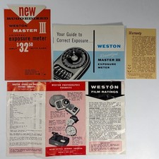 Weston Master III Universal Exposure Meter Manuals Instructions