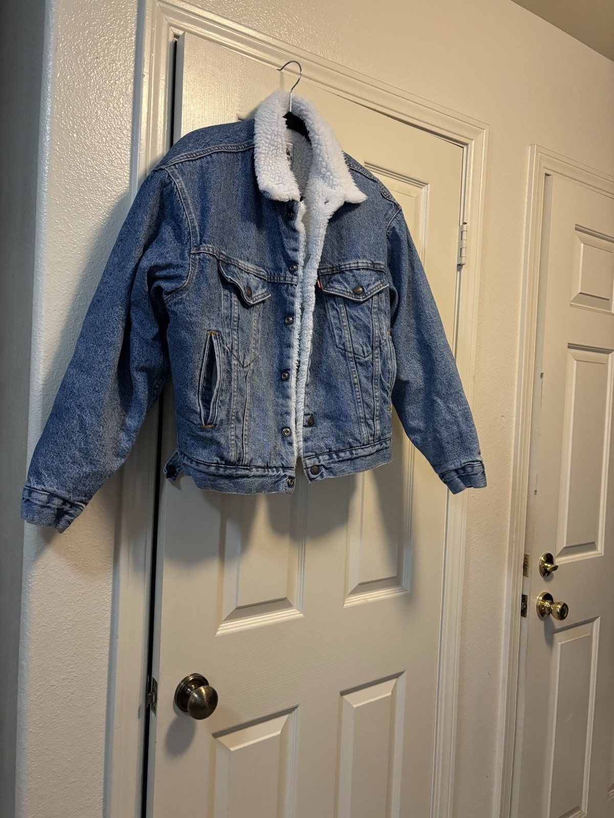 Levi’s Authentic Jacket Small Blue Denim Trucker … - image 1