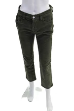 DL1961 Womens Cotton Corduroy High Rise Straight Leg Pants Olive Green Size 25
