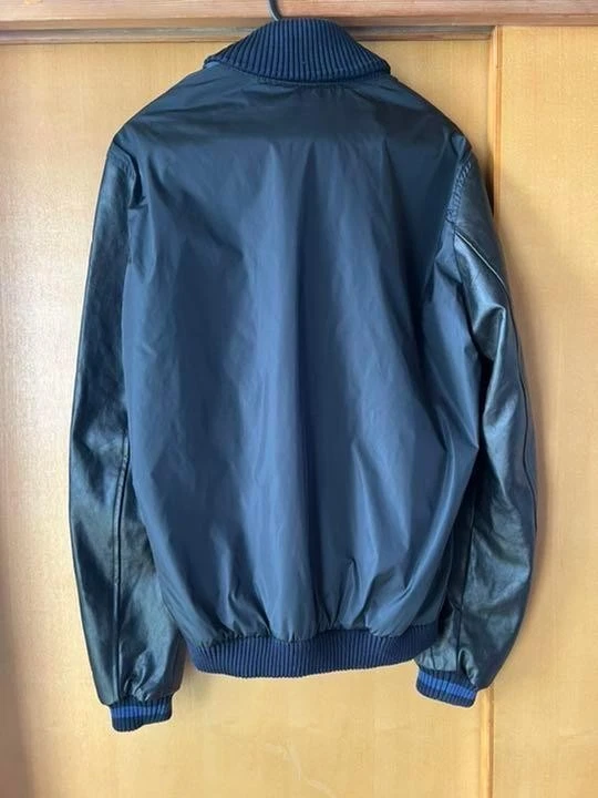 Gucci Stadium Giacca Nylon Pelle Uomo Blu Taglia 48 Usatoo