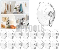 16pc Suction Cup Clear Hooks Hanging for Glass Mirrors Home and Office Reusable