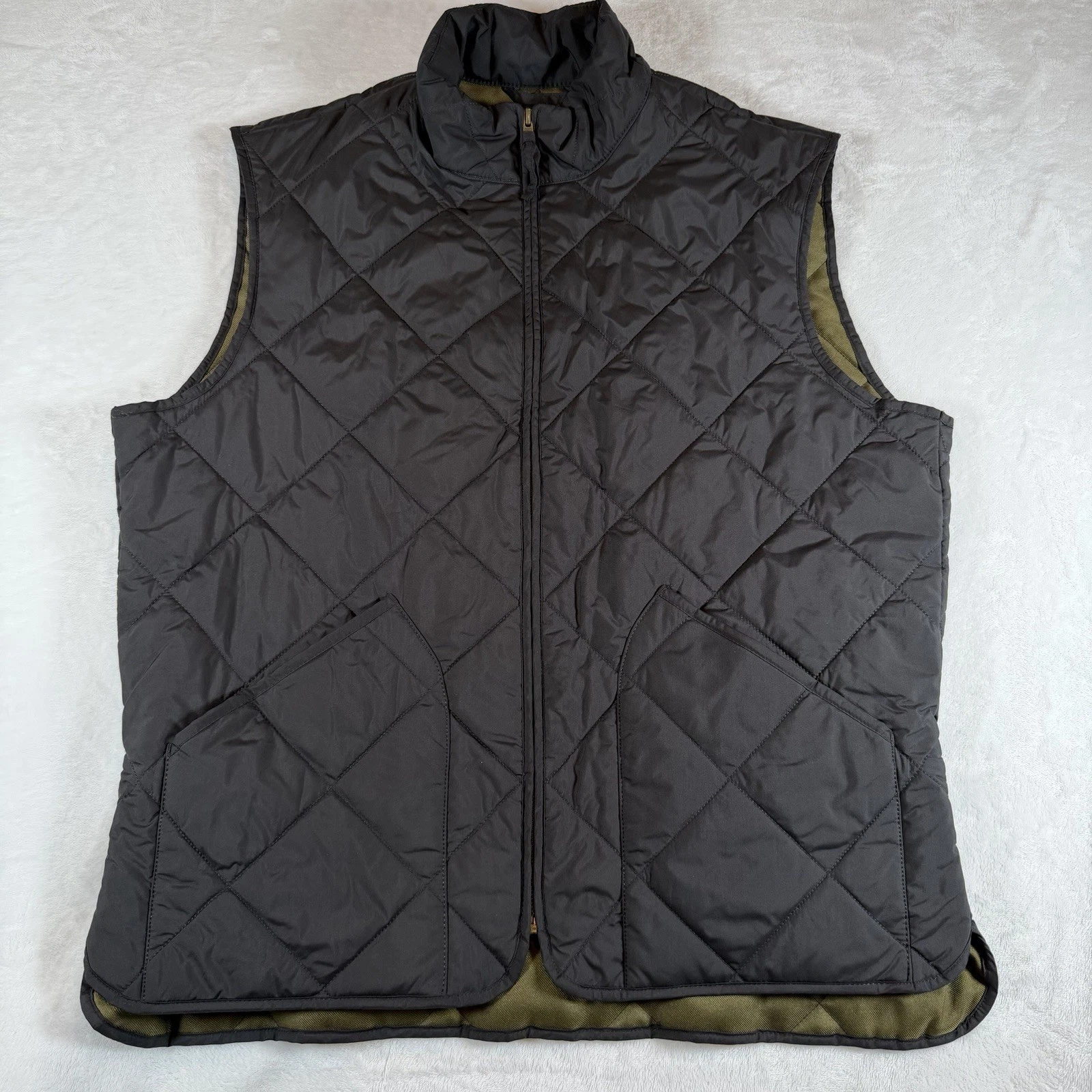 J Crew Walker Vest Mens Sz Large Black Quilted Hiking Outdoor