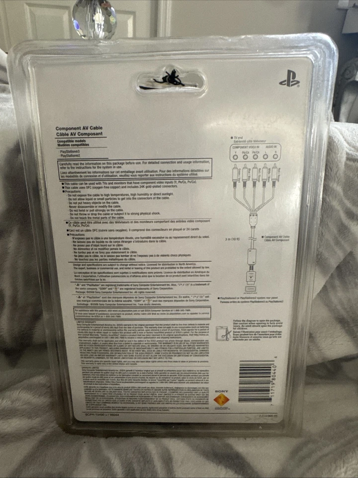 OEM OFFICIAL Sony Playstation YPbPr Component AV Cable PS2 PS3 Gold Tip New - Image 2 of 4