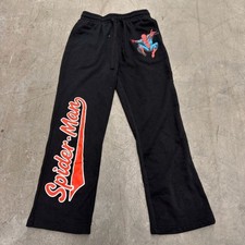 Marvel Black Kids Sweatpants with Red Blue Spider-Man Graphics
