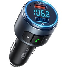 Upgraded V5.3 FM Bluetooth Transmitter, Bluetooth Car Adapter QC3.0  LED Bac...