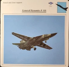 General Dynamics F-111 F 111 Picture Original Vtg Aircraft Detail Collector Card