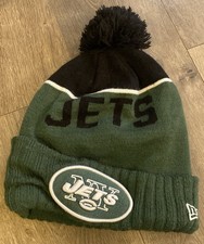 New York Jets New Era Adult Knit Pom Stocking Hat Beanie One Size Fits Most EUC