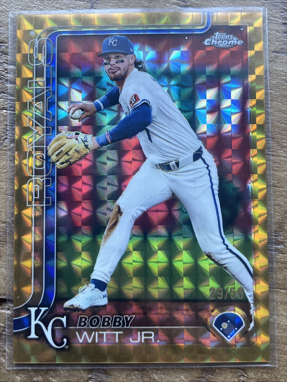 2025 Topps Chrome - Bobby Witt Jr. #93 Gold Geometric Refractor /50