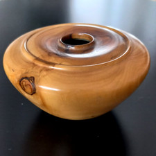 Vase Olivenholz Handarbeit Nikos Siragas Kreta Vintage 2000 Holz-Vase Unikat