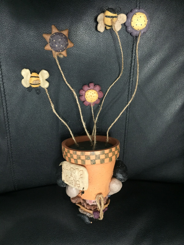 Wind Chime Lady With Hanging Flowers With Sign Bless My Bloomeis. Henton