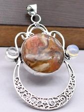 Agate Other Natural Gemstone Ethnic Pendant Jewelry 3.25" J 193