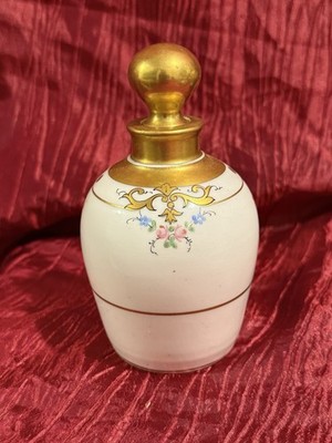 Vintage Pickard  Handpainted Rose Pattern With Gold Trim  Perfume Bottle