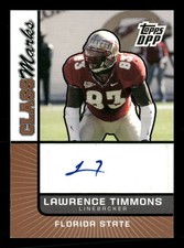 2007 Topps Draft Picks & Prospects Lawrence Timmons Class Marks Auto TV2220