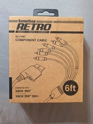 NEW Gamestop Retro AV Port Component Cable  Xbox 360 Xbox 360 Slim 6ft 