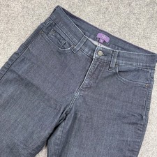 NYDJ Pants Size 4 Crop Jeans Dark Wash Cuffed Made in USA Cotton Blend Women's