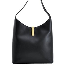 Authentic GUCCI Shoulder Hand Bag Leather Bla...