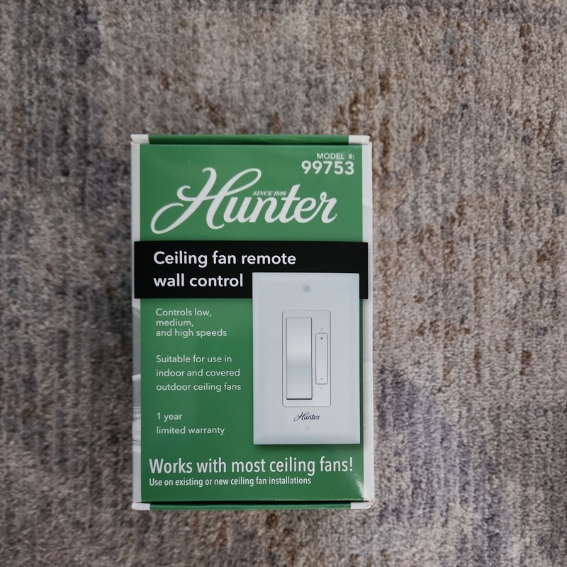 Hunter Ceiling Fan Remote wall Control No Light  99753 Indoor/outdoor(covered). 