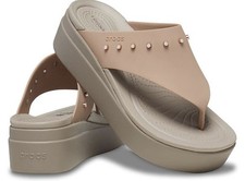 Crocs Brooklyn Studded Flip Cork x Mushroom Women's size 10