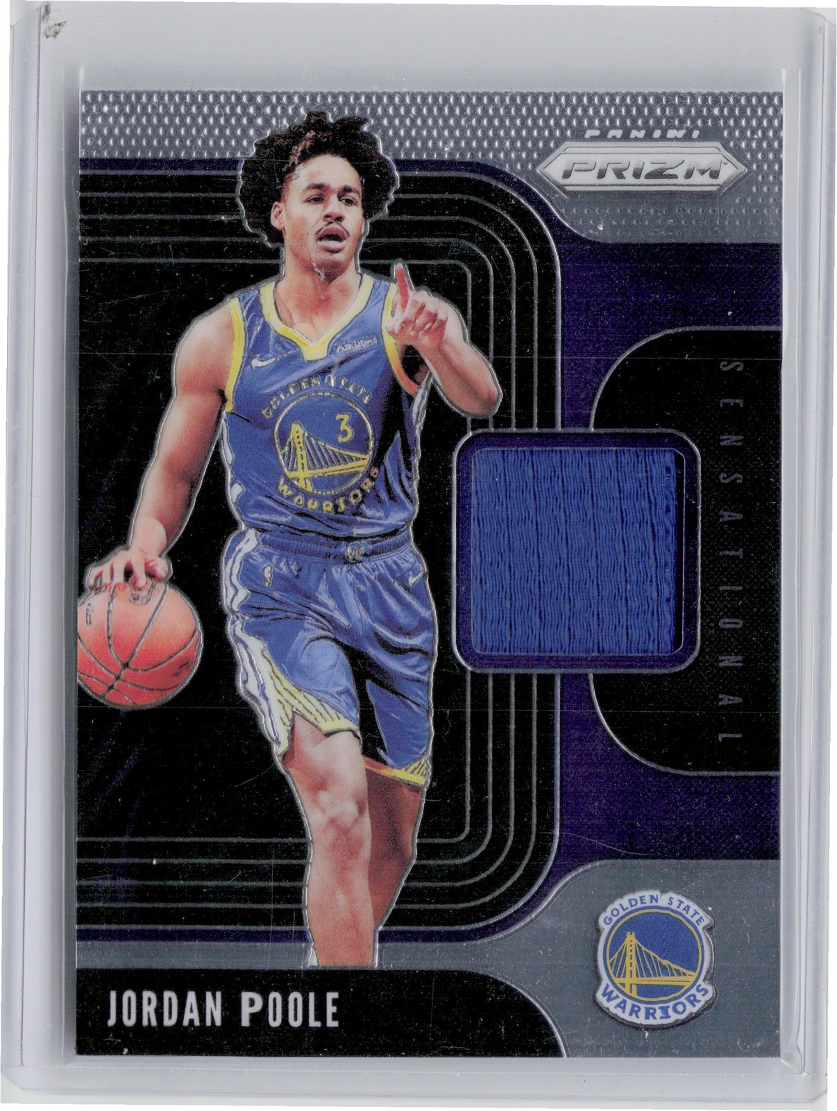 2019-20 Panini Prizm Jordan Poole MEM #SS-JPL Warriors Sensational Swatches