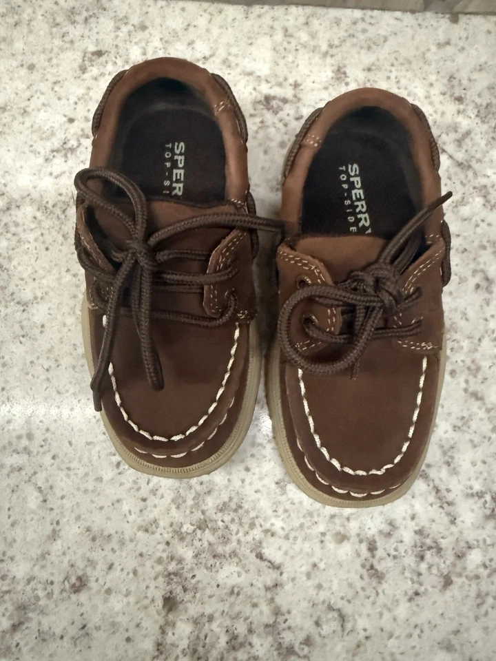 Sperry верхний сидер ребенка ясельного возраста молодежи лодки туфли коричневый повседневный комфорт мокасины размер 7,5 - Изображение 4 из 4