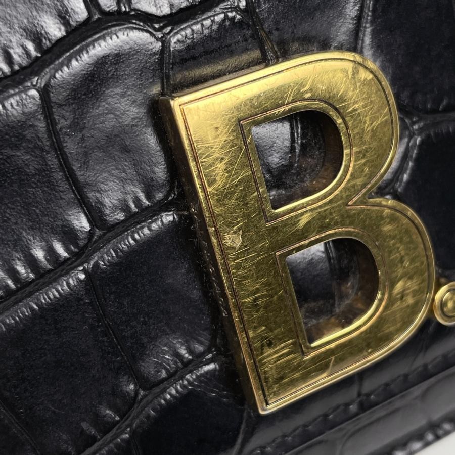 Balenciaga B. 593615 Be Dot Chain Shoulder Bag Black Leather #BS1671 thumbnail 4