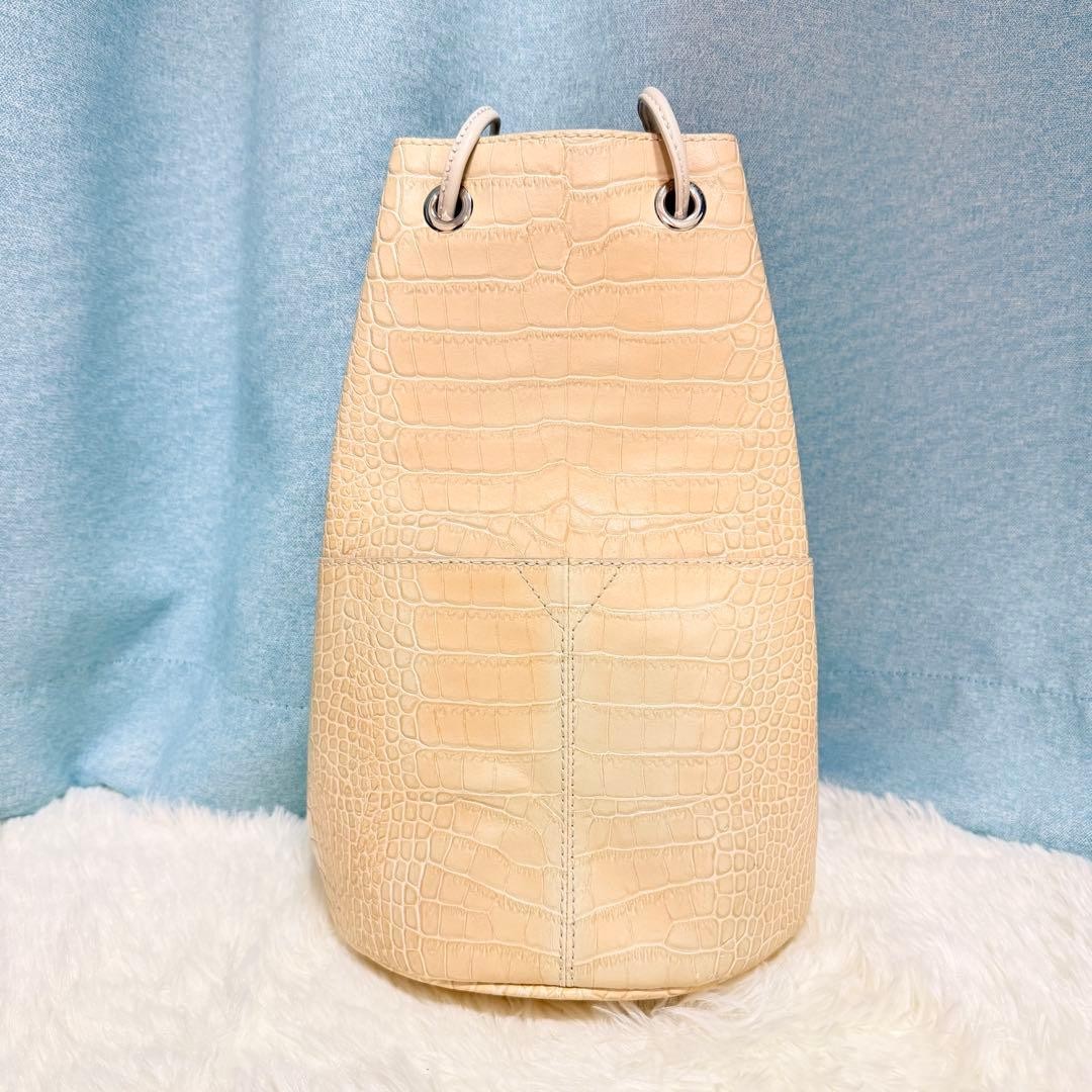 Marco Masi Python Pattern Ivory Drawstring Bag, L… - image 2