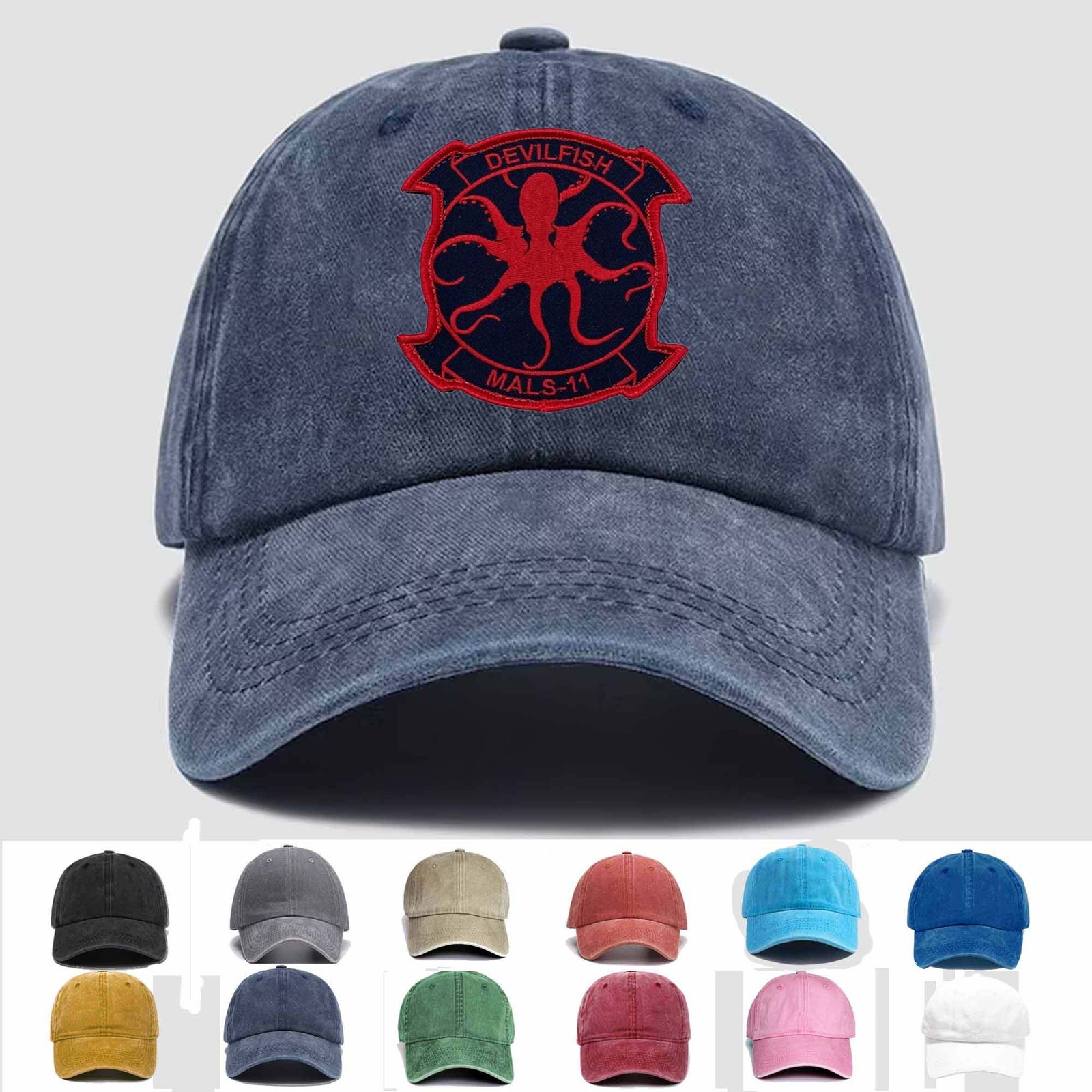 Custom Embroidered MALS-11 Devilfish 2022 Trucker Hat Personalized Design