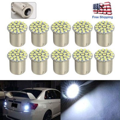 10Pcs 1156 LED Car Bulb BA15S 1206 22SMD Light Brake/Turn/Tail/Revese Lamp White