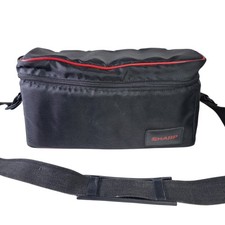 Vintage Sharp Camcorder Shoulder Bag Vtg 90s Black & Red Retro Video Camera Case