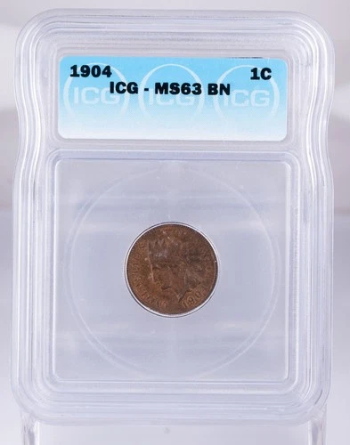 Certified 1904 Indian Head Cent ICG MS63 BN IHC 1c Penny