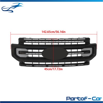 Front Bumper Upper Grille For Ford F250 Platinum 2020-2022 Matte Black