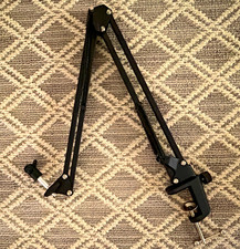 Black Adjustable Metal Desk Clamp Microphone Boom Arm Stand Mount, 28 in