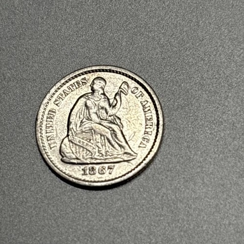 1867-S Liberty Seated Half Dime Proof-Like Silver 5c