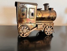 Vintage Wind-up Tin Train Engine Toy Metal Collectible for Adults