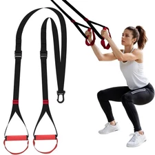Home Suspension Straps Training Kit, Gym Bodyweight fitness All in One Workou...