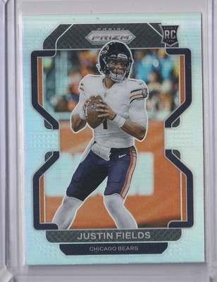 Justin Fields Prizm Silver Rookie Football Jets, Bears
