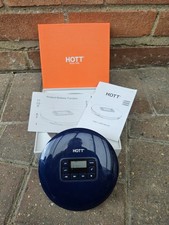 Hott Portable Personal Battery Powered Mains CD Player Boxed Blue retro