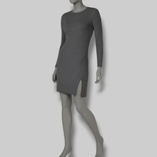 $89 Bar III Women's Gray Long Sleeve Round Neck Swag Chain Sweater Dress Size L