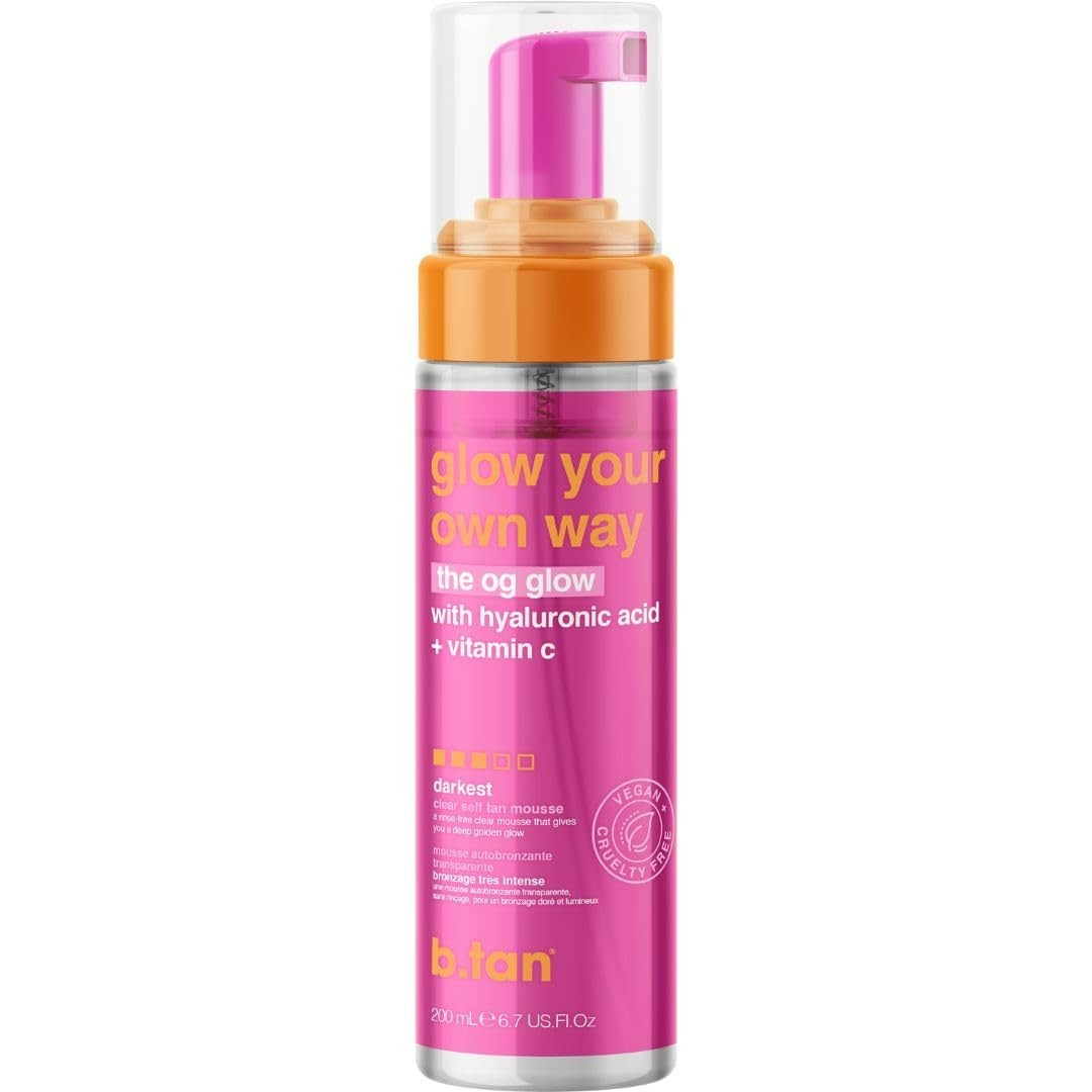 b.tan Clear Self Tan Mousse Glow Your Own Way  Transfer-Resistant Self Tanning