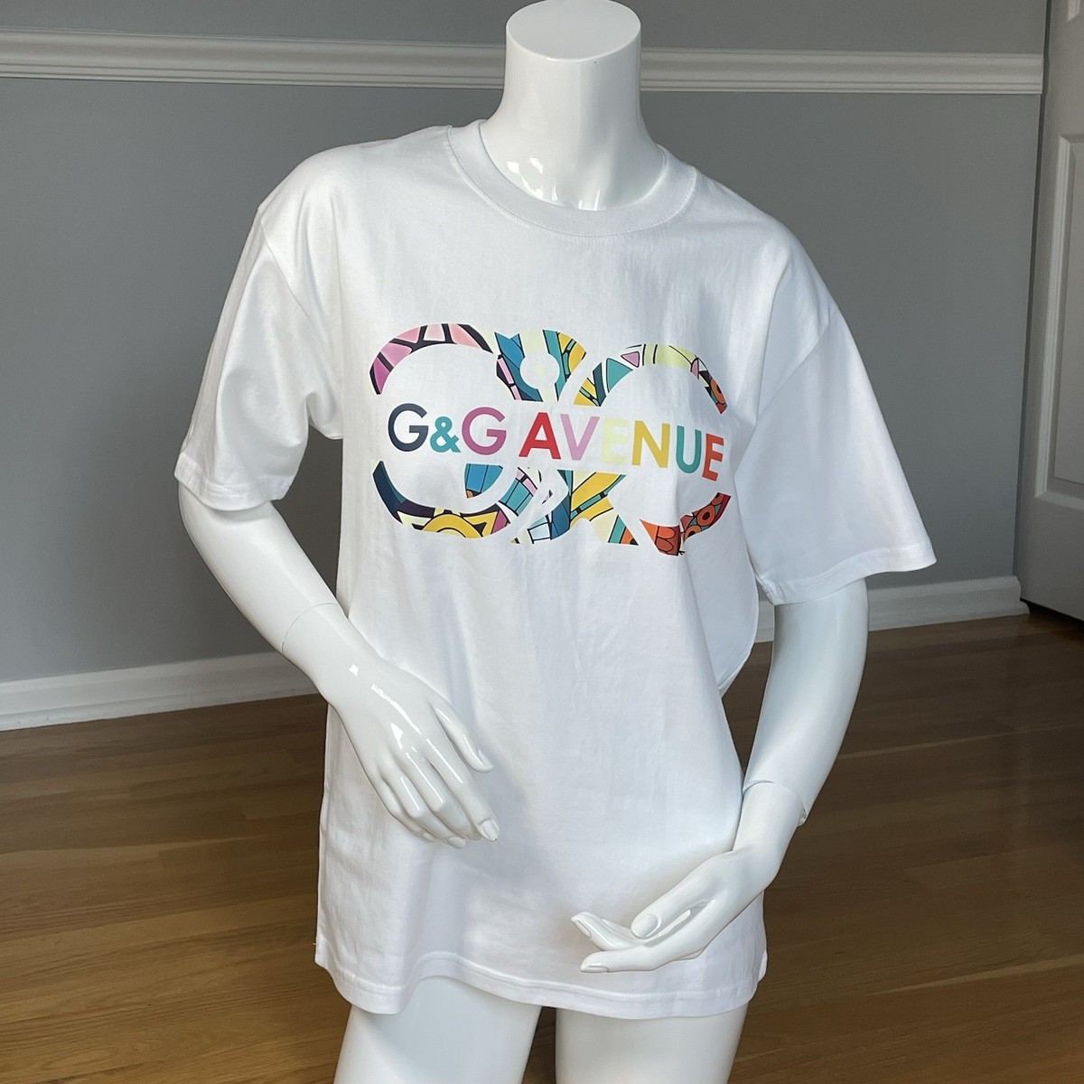 G&G Avenue Paris Logo Graphic Tee White S NWT Luxury Streetwear