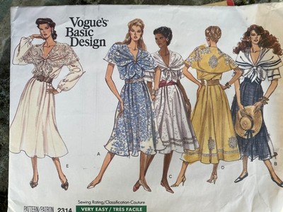 Vogue Basic Design Schnittmuster 2314 Misses' Top & Rock 14-16-18 ungeschnitten leicht
