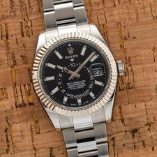 Rolex Sky-Dweller 42mm Stainless Steel Black Dial 326934 - 100% Complete