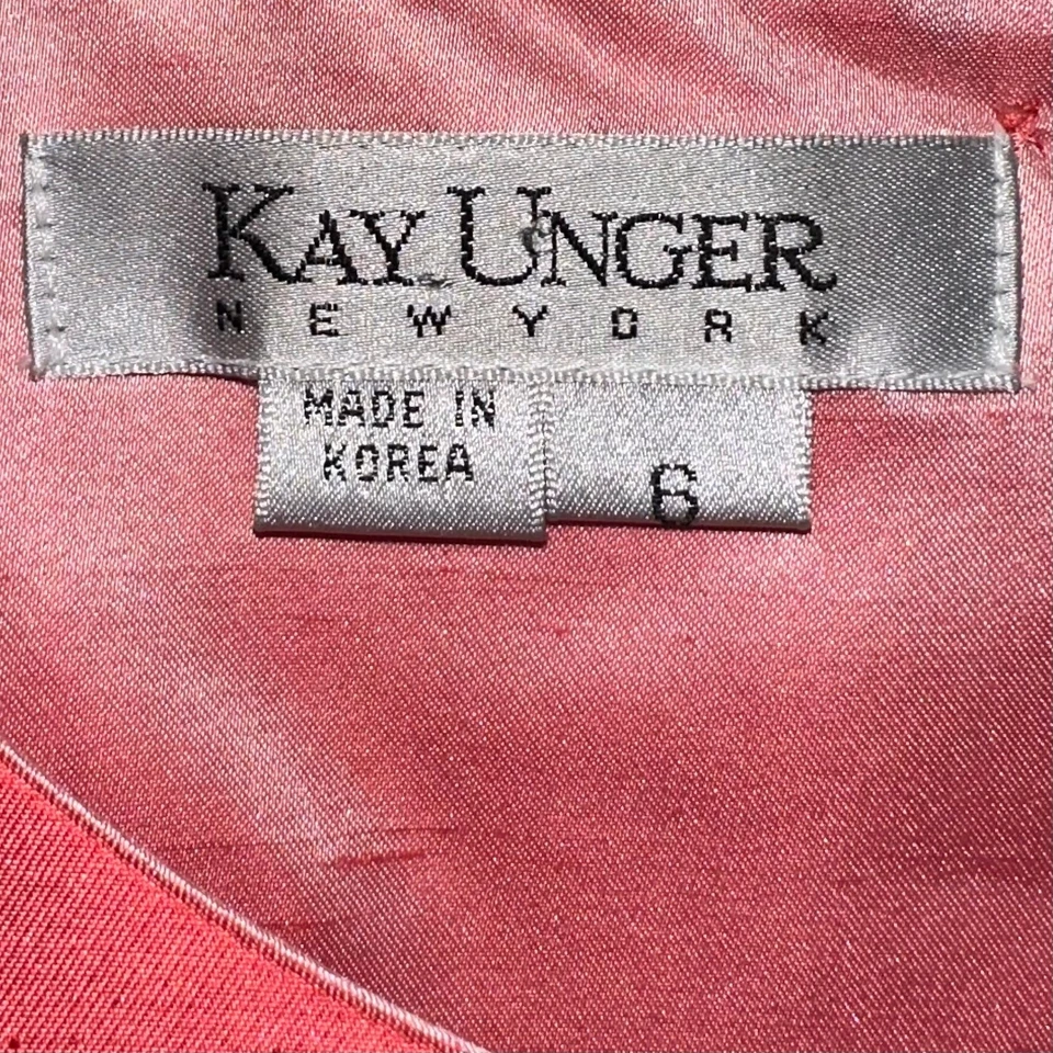 Top sin mangas Kay Unger seda rosa coral talla 6 Foto 3 de 4