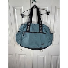 Adidas Duffel Bag Tote Blue Stripes The Brand Gym Travel Carry On