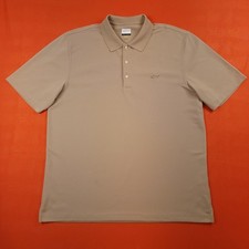 Greg Norman Golf Men's XL Play-Dry 3-Button Collar Polo Shirt Beige